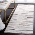 thumbnail image 2 of SAFAVIEH Studio Leather Kenyon Striped Runner Rug, Ivory/Grey, 2'3" x 8', 2 of 13