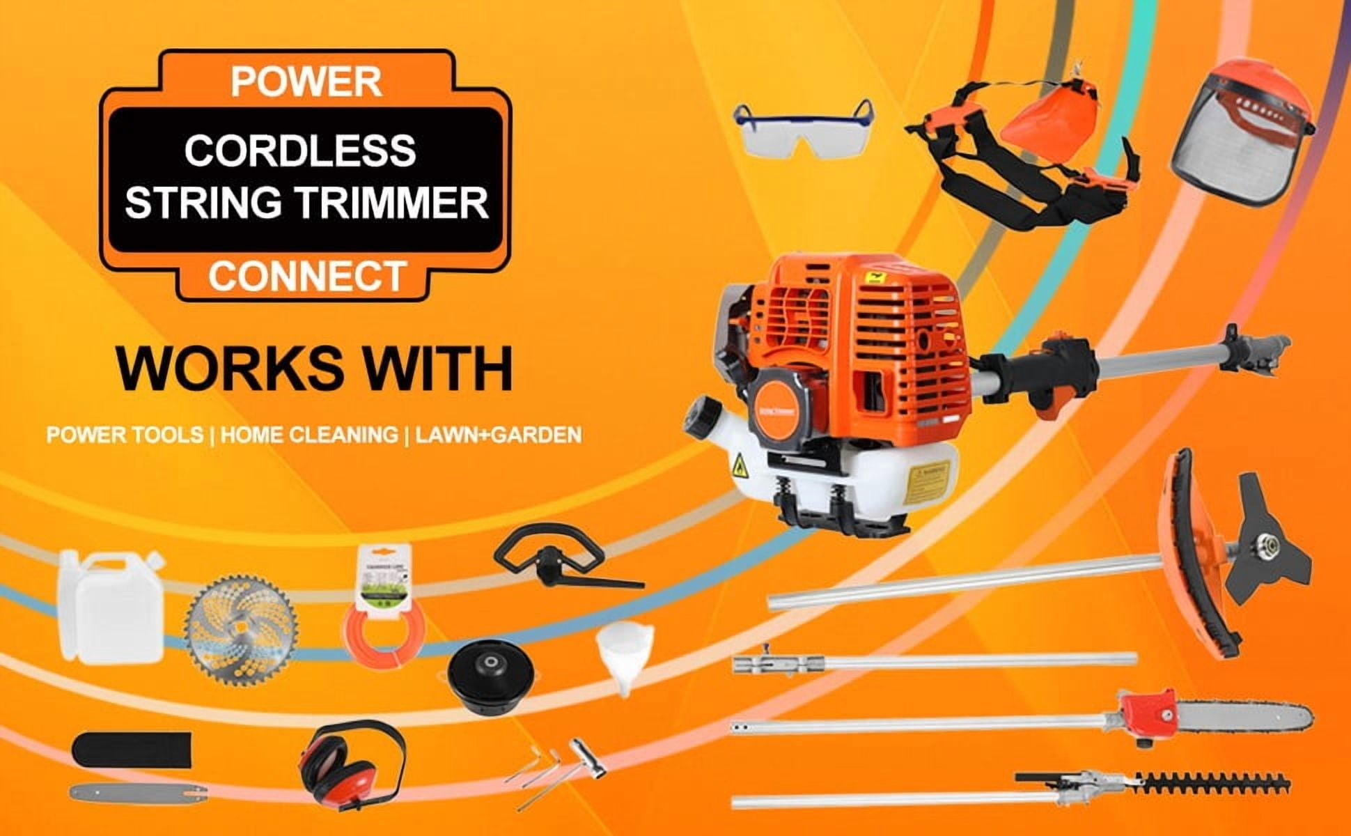 YNCE Gas Weed Eater, 5 in 1 Multifunctional Cordless Hedge Trimmer String Trimmer 52cc 2 Stroke 8500Rpm Brush Cutter Garden Tool