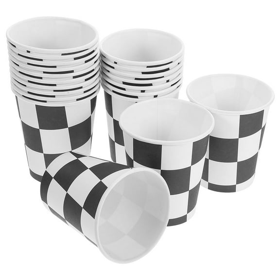 Raindrops 30pcs Racing Party Checkered Paper Cups for Water Tea Party Tableware