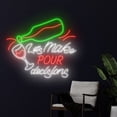 thumbnail image 2 of Handmadetneonsign Let's Make Pour Decisions Neon Sign, Wine Bottle Wall Art Decor, Wine Wall Decor, 2 of 5