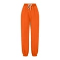 thumbnail image 6 of Makaor Sweatpants for Women with Pockets Solid Baggy Fleece Loose Joggers with Elastic Waist Orange M, 6 of 6