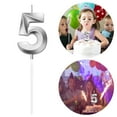thumbnail image 4 of Party Card Insertion Clearance Sale! Nomeni Birthday Number Candle 3D Shape Birthday Candle Decoration Birthday Cake Candle, 1×Number Candle (Silver) Promotion Sale, 4 of 8