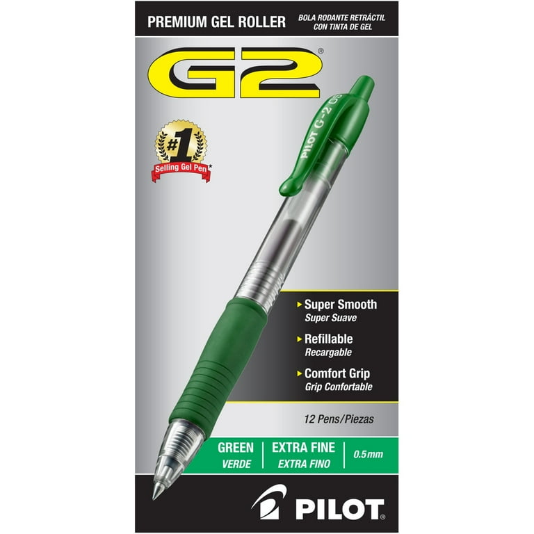 G2 Premium Gel Pen, Retractable, Extra-Fine 0.5 mm, Green Ink, Smoke/Green Barrel, Dozen G2 Premium Gel Pen, Retractable, Extra-Fine 0.5 mm, Green Ink, Smoke/Green Barrel, Dozen
