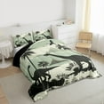 thumbnail image 3 of Manfei Vintage Wild Dino Full Size Comforter Sets,Coconut Tree Bedding Comforter Set,Green Beige Bedding Sets For Men Women,Ultra Soft Home Decor Reversible,3 Pieces, 3 of 8