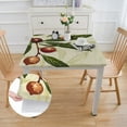 thumbnail image 2 of HAOXIT Elastic Edged Flannel Backed Fitted Table Cover - Olive Patch Pattern - Fits Square Tables white, 2 of 7