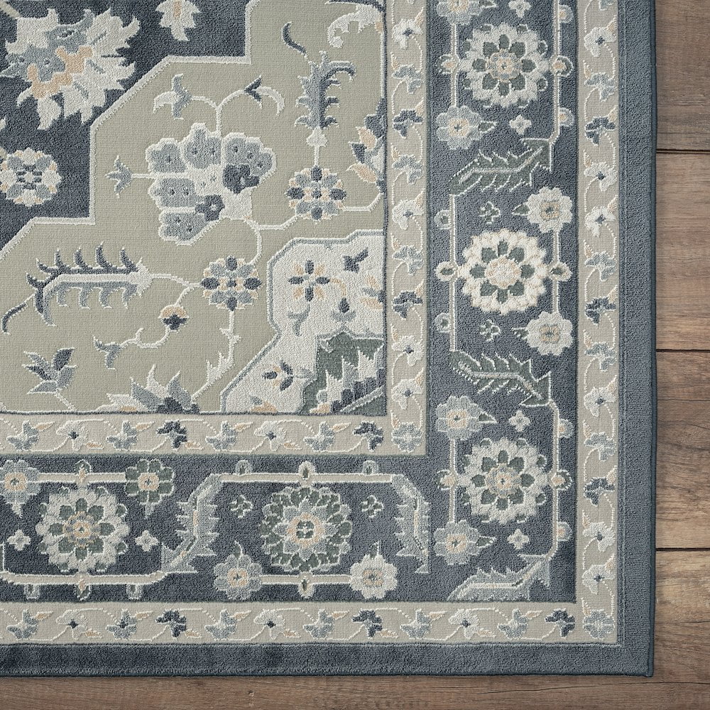 LR Home Imagine Durable Performance Area Rug Indoor in Blue/Blue, 5'3" x 7'6"