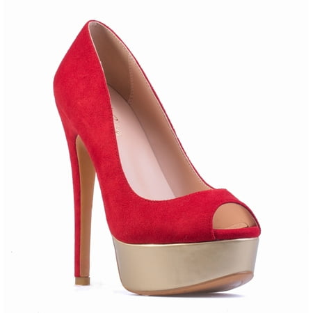 

Danielle - Women s Classy & Elegant Peep Toe Pumps with 6 Stiletto High Heels & 1.5 Platform. Handmade to perfection. Size 12