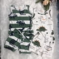 thumbnail image 2 of Faithtur 2Pcs Baby Summer Tracksuits Cartoon Dinosaur Vest + Shorts Suit, 2 of 8