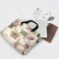 thumbnail image 5 of 16" Laptop Briefcase for Work Travel Laptop Shoulder Bag Carrying Handbag Laptop Case Squares and Ginkgo Leaves Pattern, 5 of 8