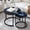 Dark Black, variant on Set of 2 Nesting Coffee Table, Side Round End Table Sturdy Metal Frame Desk for Living Room, Bedroom, Apartment,Modern Simple Nightstand, Walnut