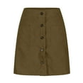 thumbnail image 3 of pbnbp Skorts Skirts for Women Knee Length Plus Size High Waisted Corduory Button Front with Pockets Midi Wrap Skirt, 3 of 4