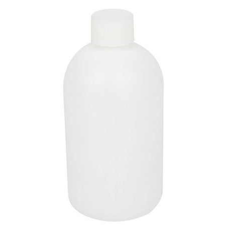 Graduated 500ml Plastic Bottle HDPE White Watertight Screw-Top Lid w Inner Cap