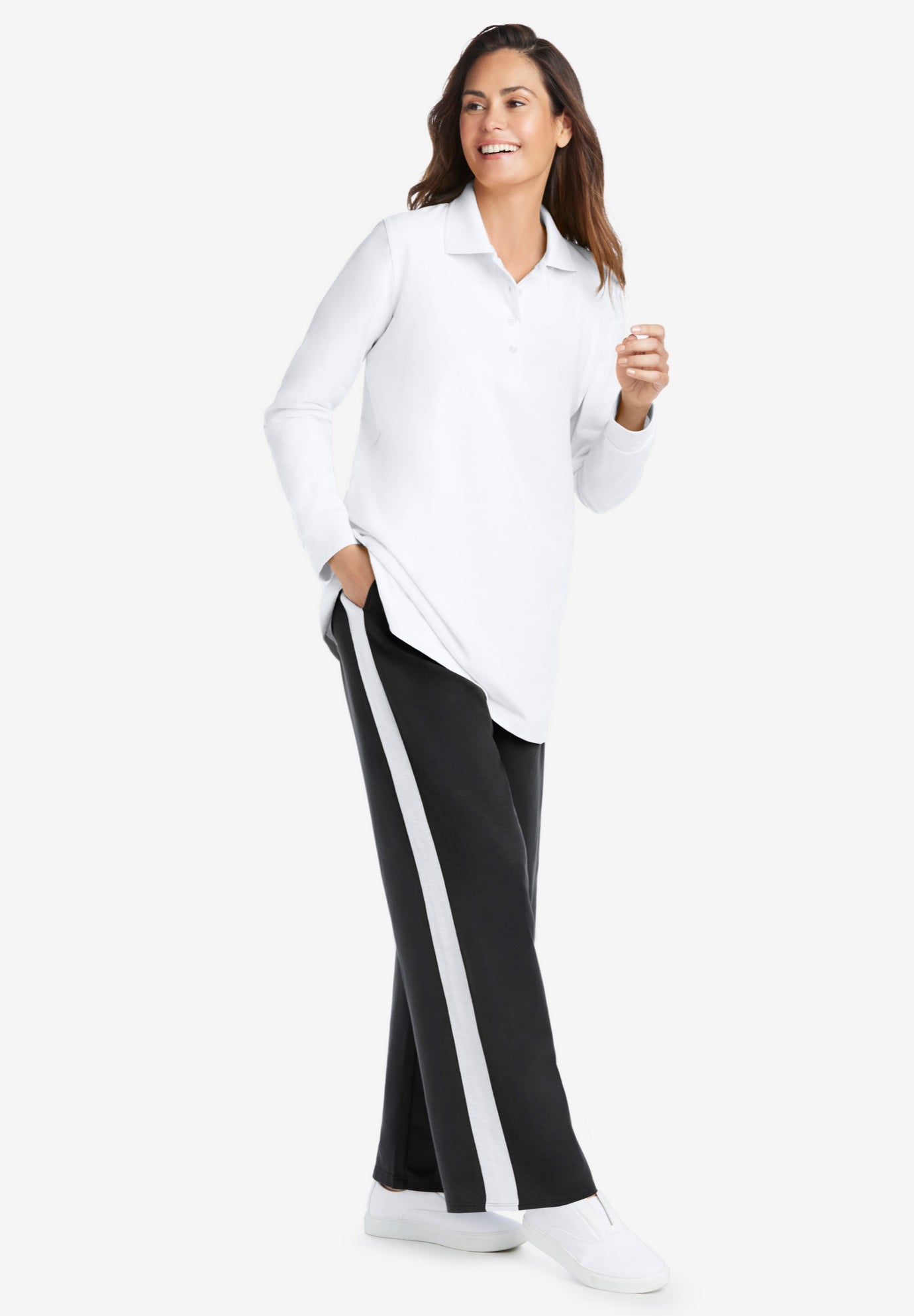 Woman Within Plus Size Long-Sleeve Polo Shirt photo 5