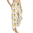 thumbnail image 2 of Uemuo Bees and Flowers Pattern Women's Wide Leg Palazzo Lounge Pants with Pockets Light Weight Loose Comfy Casual Pajama Pants-Medium, 2 of 9
