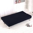 thumbnail image 2 of Solid color stretch sofa covers protective cover without armrests, foldable and elastic sofa cover (black), 2 of 5