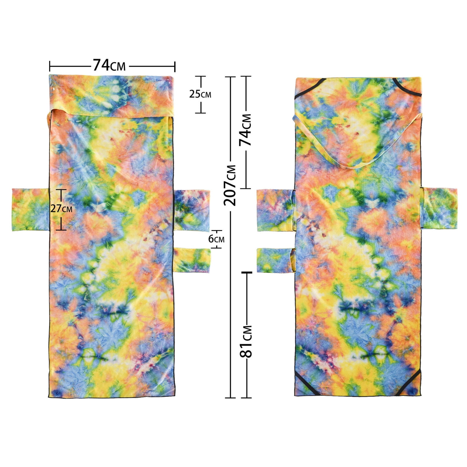 FastXmas Beach Chair Towel, Microfiber Colorful Tie Dye Lounge Chair Cover with 3 Side Pockets, Quick Dry Chaise Lounge Cover Soft Thick Oversized Pool Towel for Outdoor Sunbathing Furniture(29"x82")