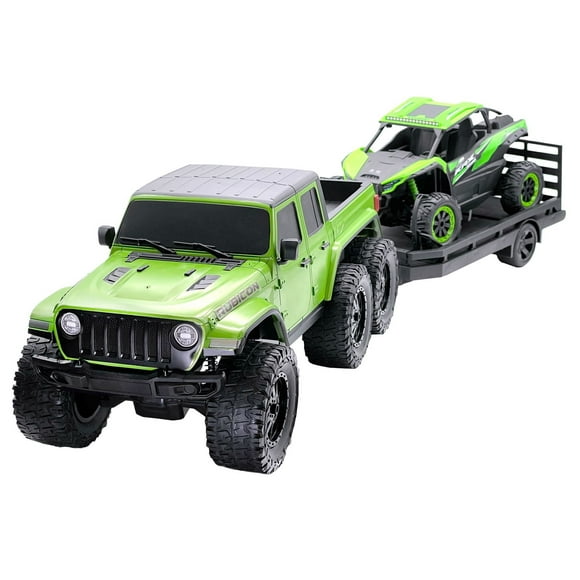 Jeep RC 1:10 à six roues avec remorque et Kawasaki KRX RC