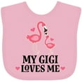 thumbnail image 3 of Inktastic My Gigi Loves Me Flamingo Girls Baby Bib, 3 of 4