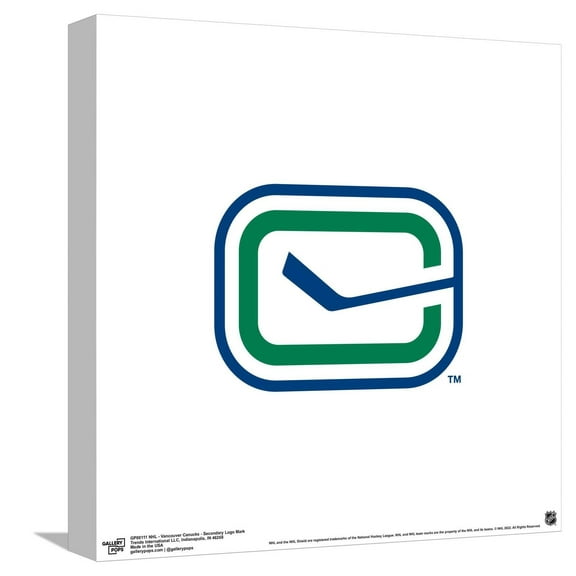 Gallery Pops NHL Vancouver Canucks - Secondary Logo Mark Canvas Wall Art, Unframed Version, 12" x 12"