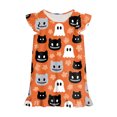 thumbnail image 7 of NIEWTR Toddler Baby Girl Halloween Dress Outfit Little Baby Girl Summer Fall Gingham Palid Dress Cute Pumpkin Embroidery Lace Flying Sleeve A-Line Dress, 7 of 7