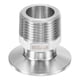 thumbnail image 1 of Uxcell 1-Pack Tri Sanitary 1.5 in Clamp Fittings to 1 in NTP Male Thread Stainless Steel Pipe Hexagon Fitting Ferrule OD 50.5mm, 1 of 7
