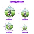 thumbnail image 5 of Happy Easter Hello Spring Siberian Husky Playing Football Round Wood Sign Husky Dog Lover Gifts Hanging Wall Home Decor - 13003, 5 of 5
