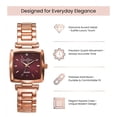 thumbnail image 2 of Jessica Simpson Diamond Collection Women's Square Dial Watch, Metal Band, Classic Quartz Movement, Elegant Dress Watch, 2 of 6