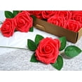 thumbnail image 2 of Foam Artificial Rose Flower Head With Stems Wedding Bride Bouquet Home Decors, 25 - 50 PCS, 2 of 2