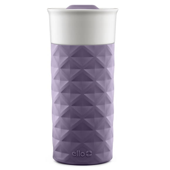 Taza de viaje de cerámica Ello Ogden 473 ml con tapa y funda sin BPA