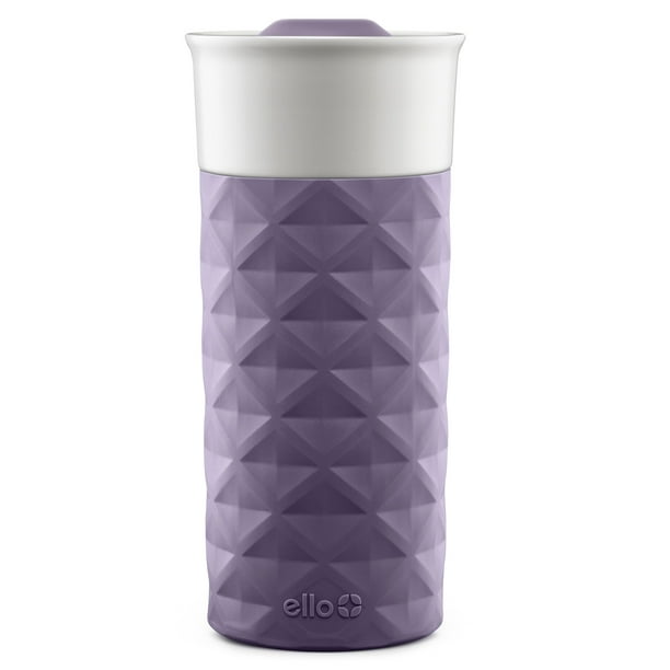 Taza de viaje de cerámica Ello Ogden 473 ml con tapa y funda sin BPA