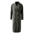 thumbnail image 4 of TIMIFIS Manteau en Mélange de Laine Mi-Long pour Femmes, Mode d'Automne, Grand Revers Cranté, Simple Boutonnage, Trench pour Femmes, 4 of 5