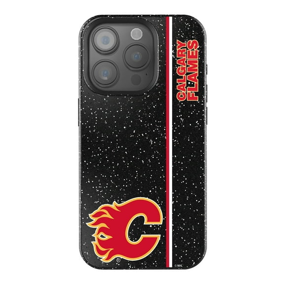 Keyscaper Black Calgary Flames Sidebar Bling iPhone Case