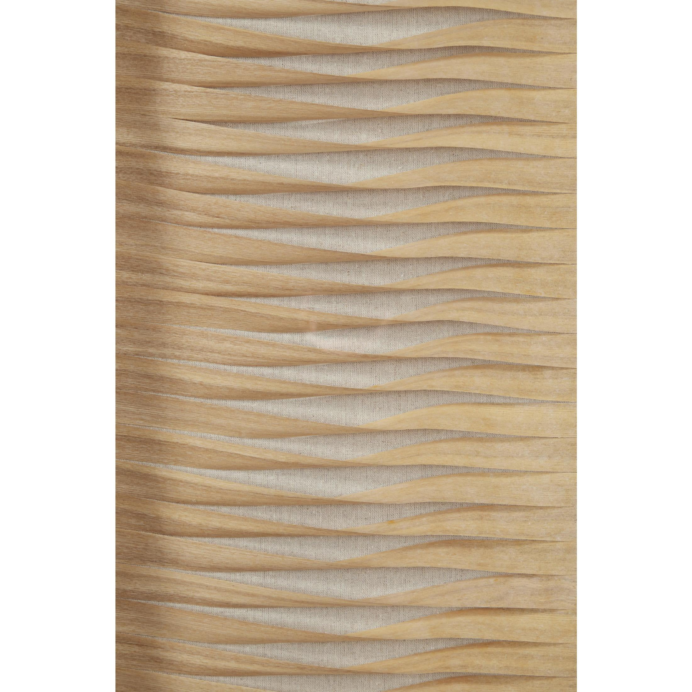 24"W, 24"H Brown Abstract Handmade Twisted Ribbon Shadow Box with Beige Linen Backing, by DecMode (2 Count)