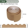 thumbnail image 2 of Scheam 1 Roll Bulletin Board Border,3.9inch x 49.2ft Wavy Corrugated Paper Border,Scalloped Rolled Border Trim,for DIY Crafts Project Classroom Offices Birthday Party Decor (Brown), 2 of 7