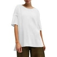 thumbnail image 7 of Ltctricy Women's Oversized T Shirts Short Sleeve Crew Neck High Low Hem Solid Color Soft Casual Tee Tops Summer Tunic Blouses, 7 of 7