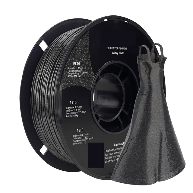 PETG Glitter 3D Filament For FDM 3D Printer Sparkly Shining Material 1KG Diameter 1.75mm ,Smoother Printing Experience