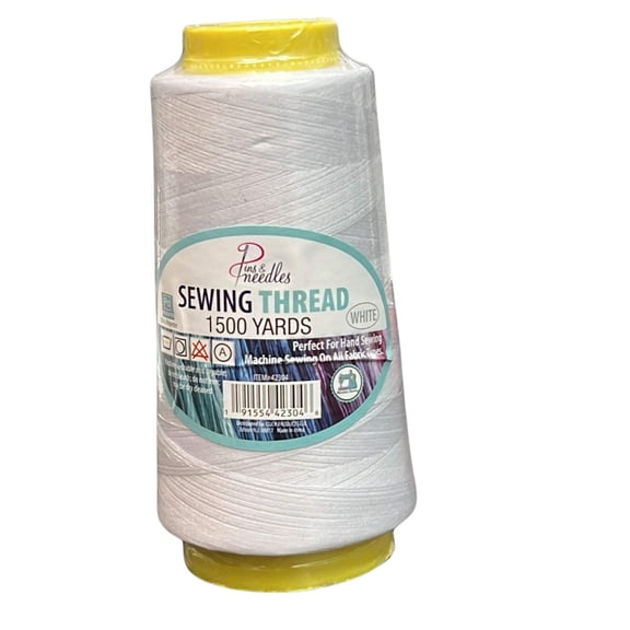 1500 Yards Pins Needles Sewing White Thread:1CT