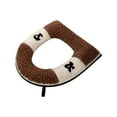 thumbnail image 2 of 2 Pieces Thicker Bathroom Soft Toilet Seat Cover Pad with Handle Toilet Lid Cover Cushion Waterproof Zipper Style Soft Thicker Washable Fits All Oval Toilet Seats(Coffee), 2 of 6