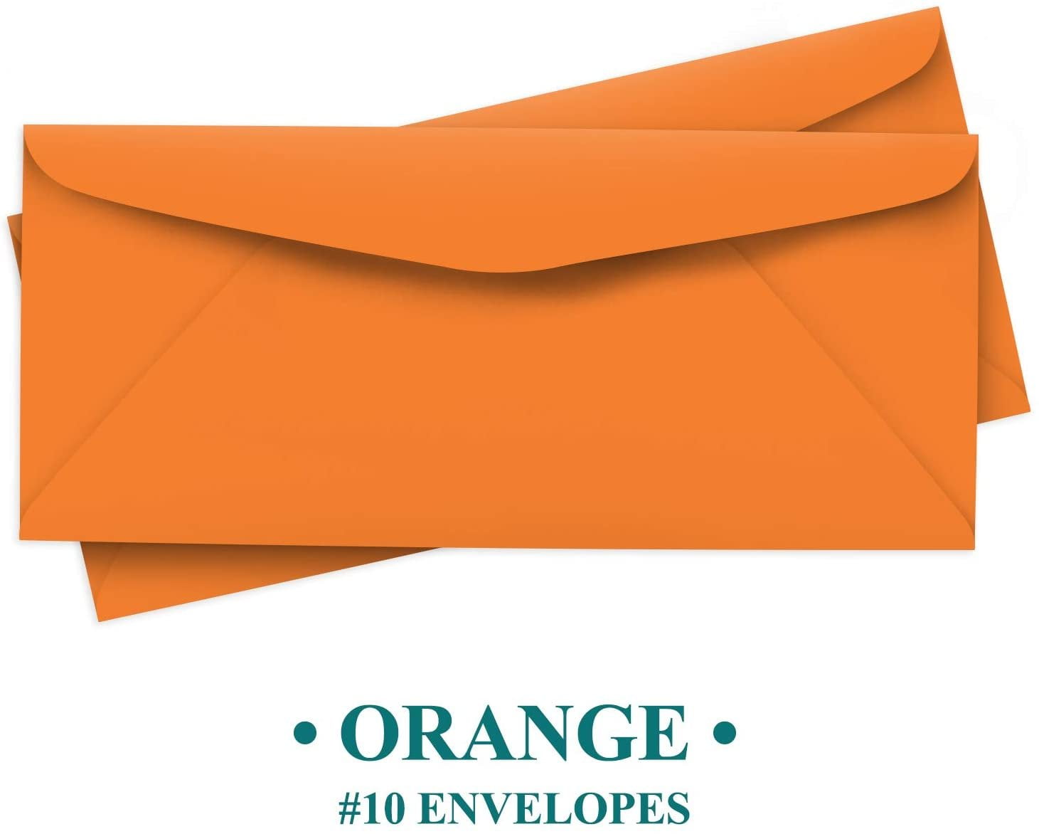 Orange Bright Color 10 Envelopes Great for Mailing Letters, Business