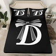 thumbnail image 2 of Erosebridal Kawaii Initial Letter Queen Sheet Sets, Monogrammed D Bedding Queen Size, Cool Ribbon Cow Reversible Bed Sheets Queen, Ultra Soft Bedroom Decoration, 4pcs, 2 of 7