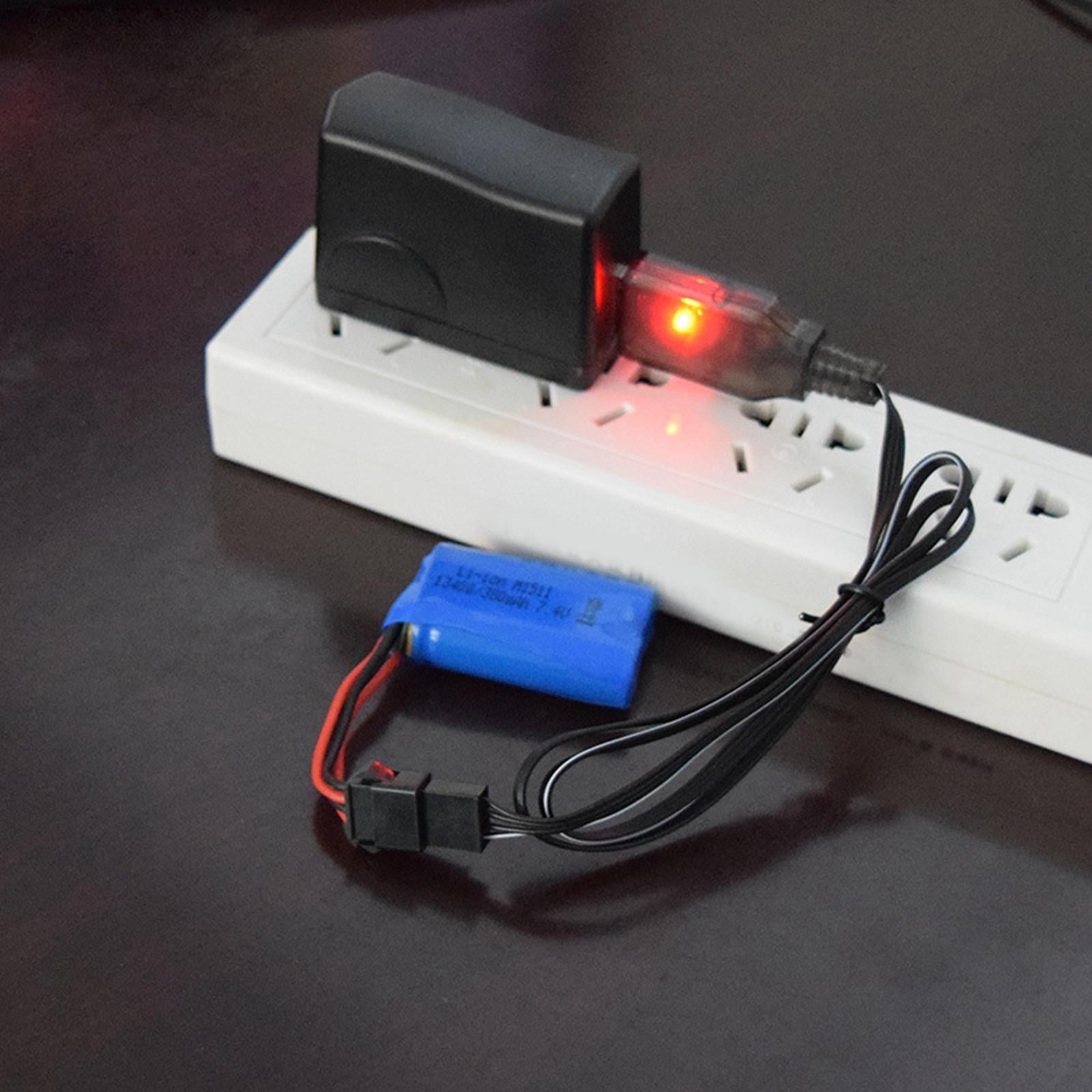 7.4V USB Charger Cable with Indicator Light with SM4P Plug for 400MA 4- Po Battery for RC Car/Boat