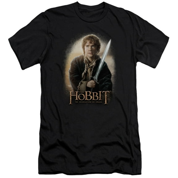 The Hobbit Bilbo And Sting S/S Adult 30/1 T-Shirt Black