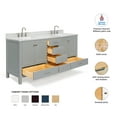 thumbnail image 3 of Ariel Cambridge 73 In. Double Rectangle Sink Vanity With Carrara White Marble 0.75 In Countertop In Grey, 3 of 10