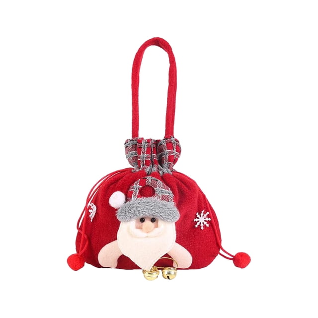 Inteprter Bolsa de dulces navideños: elementos esenciales navideños lindos y elegantes para cualquier lugar, tela fácil de empacar Kits de decoración para fiestas Anciano