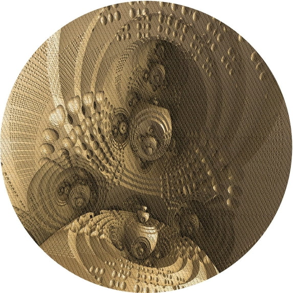 Ahgly Company Indoor Square Patterned Bronze Brown Area Rugs, 3' Square