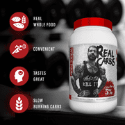 5% Nutrition Rich Piana Real Carbs with Real Food Complex Carbohydrates, Long-Lasting Low Glycemic Energy for Pre-Workout/Post-Workout Recovery Meal, 2.7 Lb, 40 Servings (Banana Nut Bread)