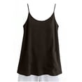 thumbnail image 3 of OGLCCG Womens Camisole Tank Tops Causal Cotton Linen V-Neck Sleeveless Tops Lightweight Summer Loose Fit Spaghetti Strap Cami Shirts,S,Coffee, 3 of 7
