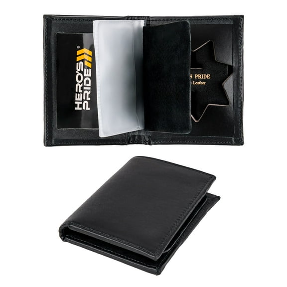 Hero’s Pride Deluxe Bi-Fold Wallet with Recessed Cutout – Fits 7-Point Star Badge 2-3/4 x 2-3/4"