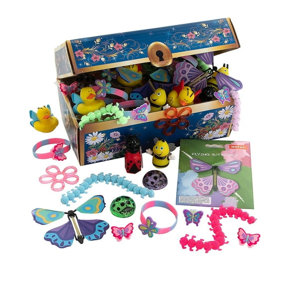 Fun Express Springtime Toys Treasure Chest Assortment 12" x 7 1/4" - Bulk 108 Pc