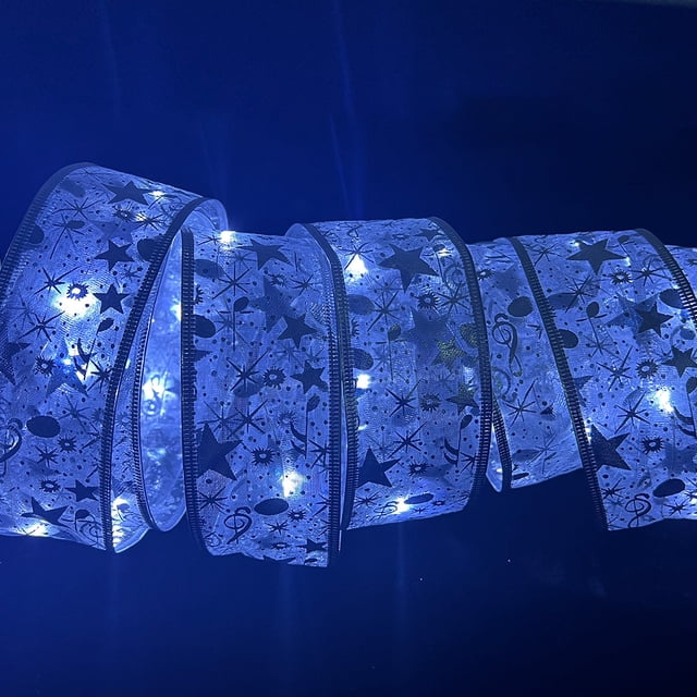 Cadena de luces LED con cinta navideña para colgar, adornos navideños, regalos para decorar el árbol de Navidad, cinta para disfrazarse, colgante